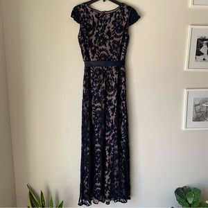 Adrianna Papell | Dresses | Adrianna Papell Long Lace Gown Navy Mother 